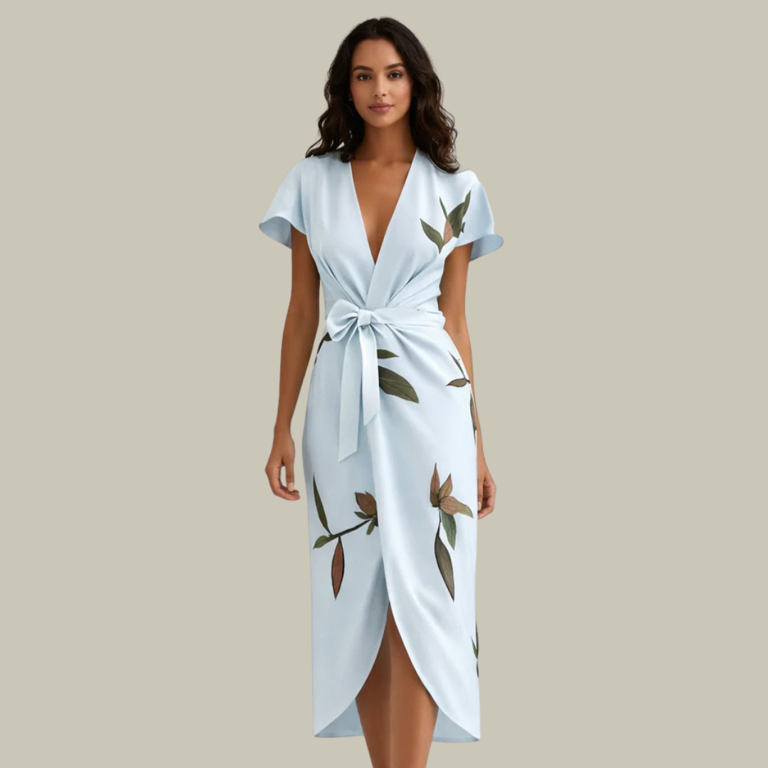 Women’s Floral Wrap Midi Dress