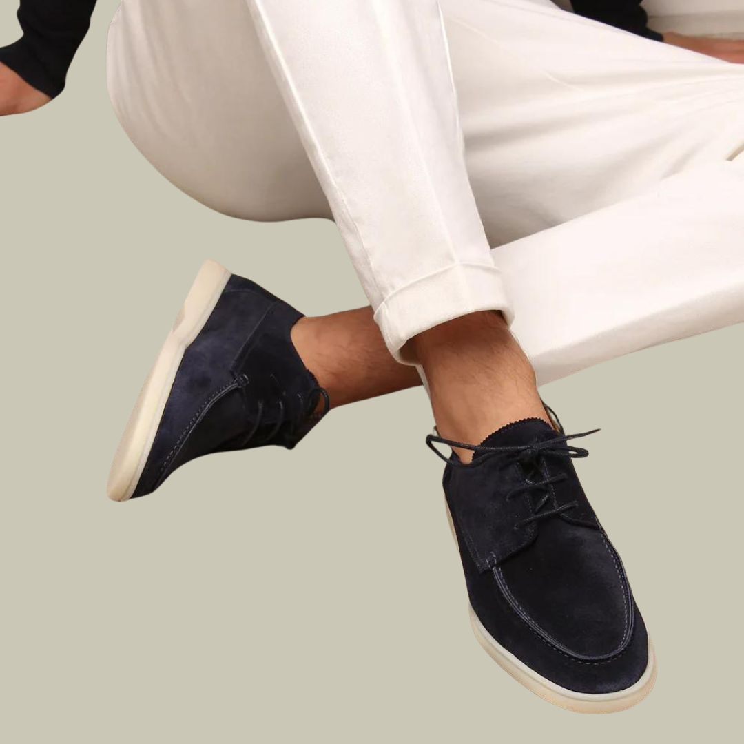 Men's Suede Deck Shoes - Classic Old Money Lace-Up Slip-On Loafers