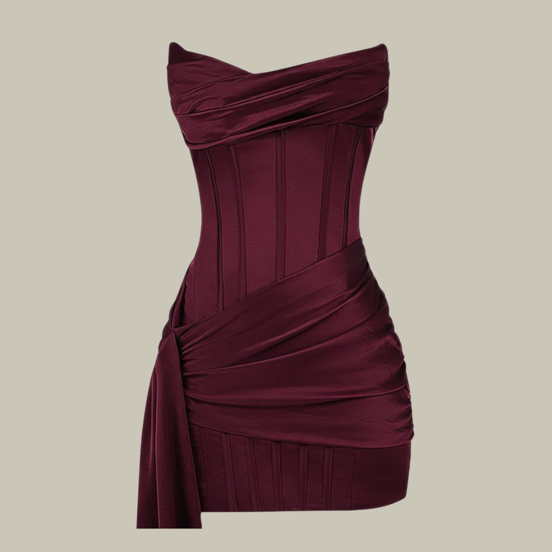 Women's Draped Corset Mini Cocktail Dress