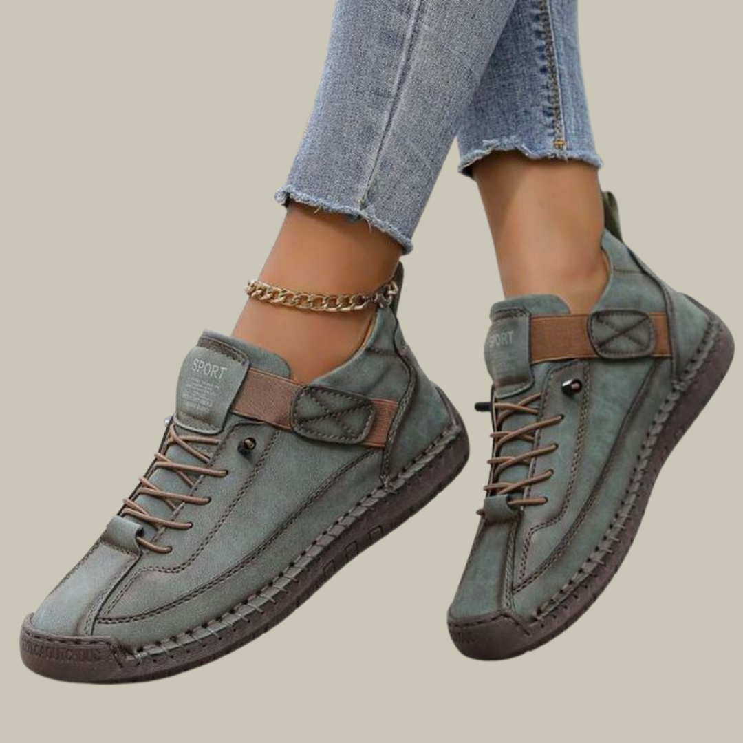 Women’s Orthopedic Walking Shoes - Wide Fit Leather Comfort Trainers