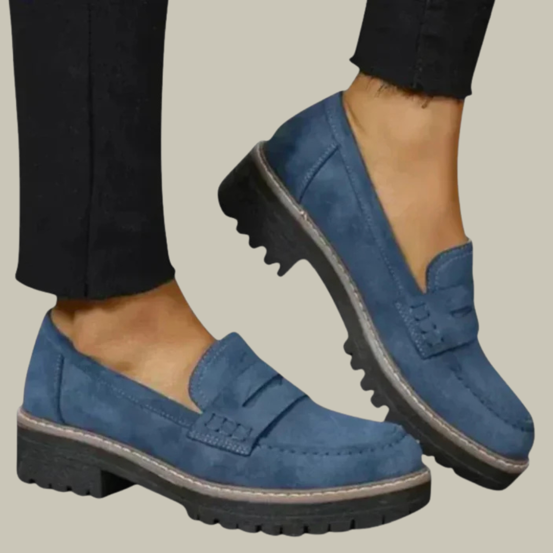 Women's Lug Sole Leather Penny Loafers