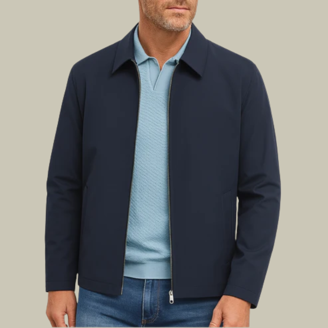 Men's Lightweight Harrington Jacket - Classic Collar Bomber Windbreaker