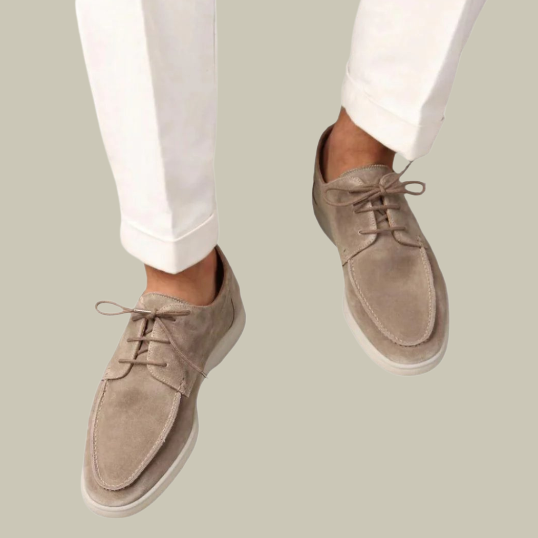 Men's Suede Deck Shoes - Classic Old Money Lace-Up Slip-On Loafers