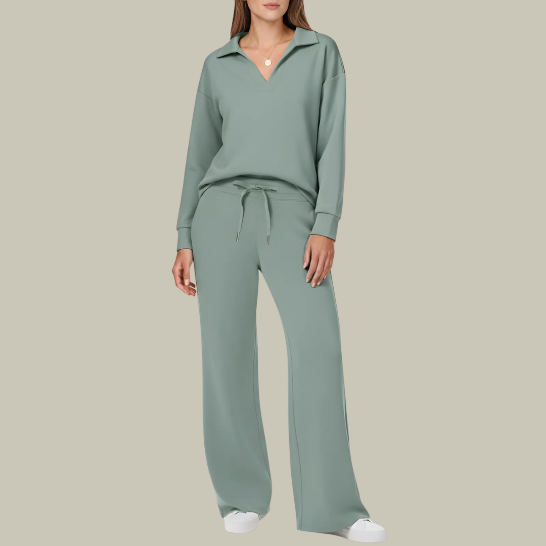 Women's Double-Breasted Tailored Wide-Leg Loungewear