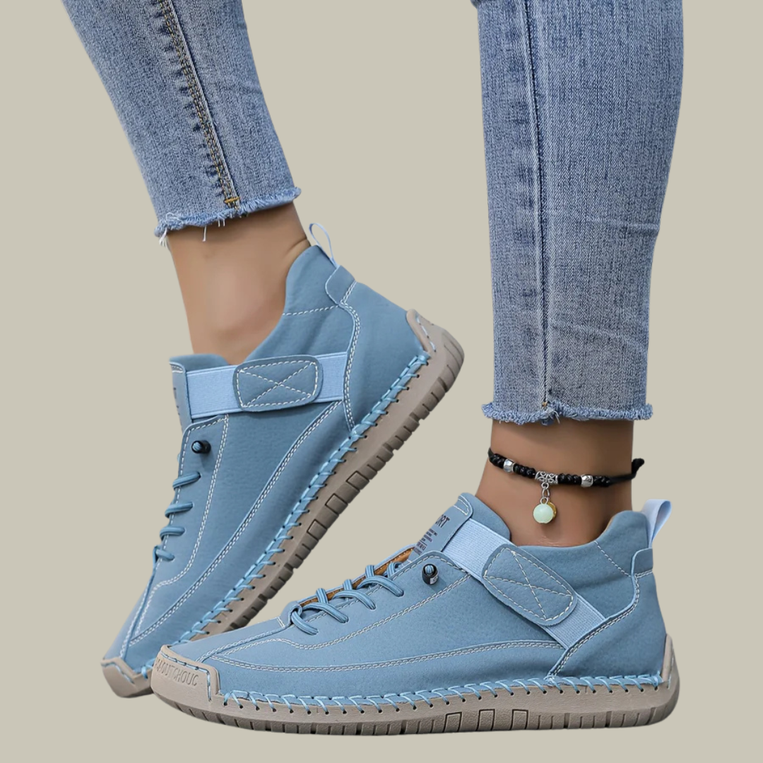 Women’s Orthopedic Walking Shoes - Wide Fit Leather Comfort Trainers