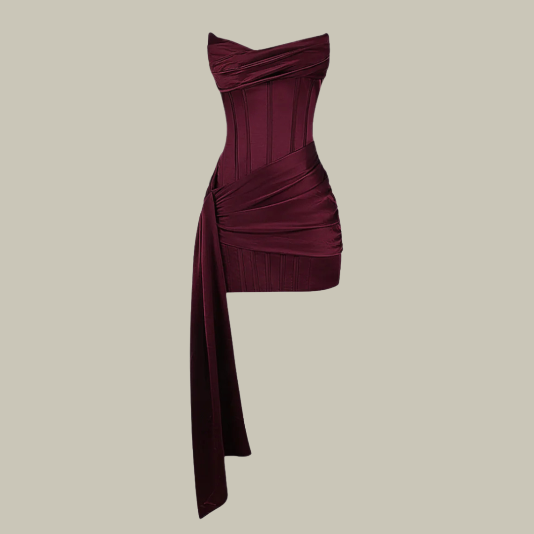 Women's Draped Corset Mini Cocktail Dress