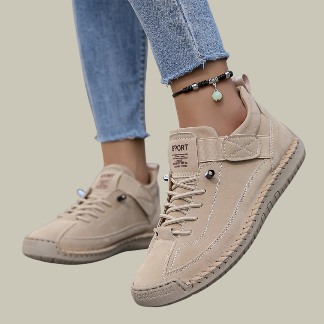 Women’s Orthopedic Walking Shoes - Wide Fit Leather Comfort Trainers
