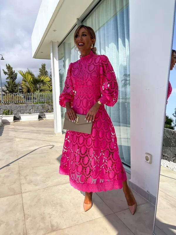 Celeste Elegant Women's Dress – Lace Dress with Long Sleeves for Chic Evening Wear 0