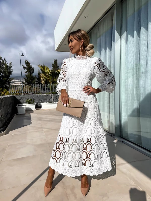 Celeste Elegant Women's Dress – Lace Dress with Long Sleeves for Chic Evening Wear 6