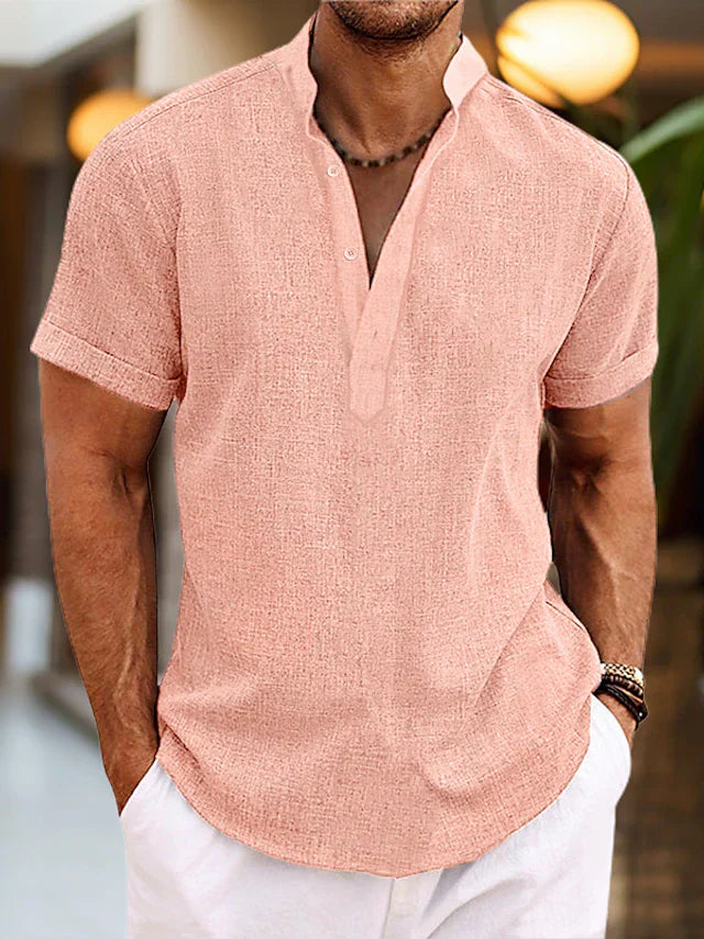 Daniel | Men's Summer Henley Short Sleeve Shirt 0