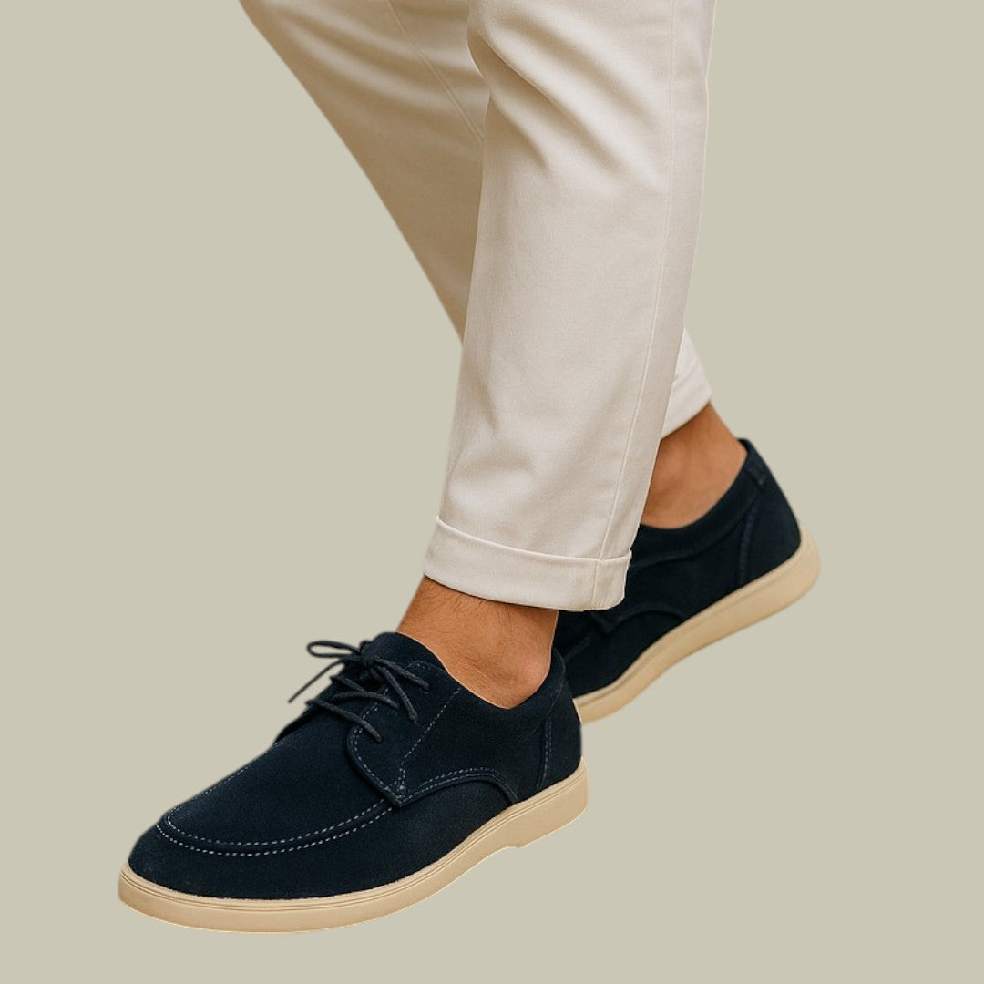 Men's Suede Deck Shoes - Classic Old Money Lace-Up Slip-On Loafers
