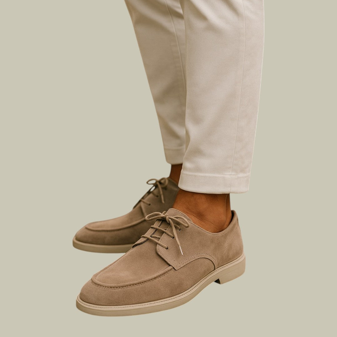 Men's Suede Deck Shoes - Classic Old Money Lace-Up Slip-On Loafers
