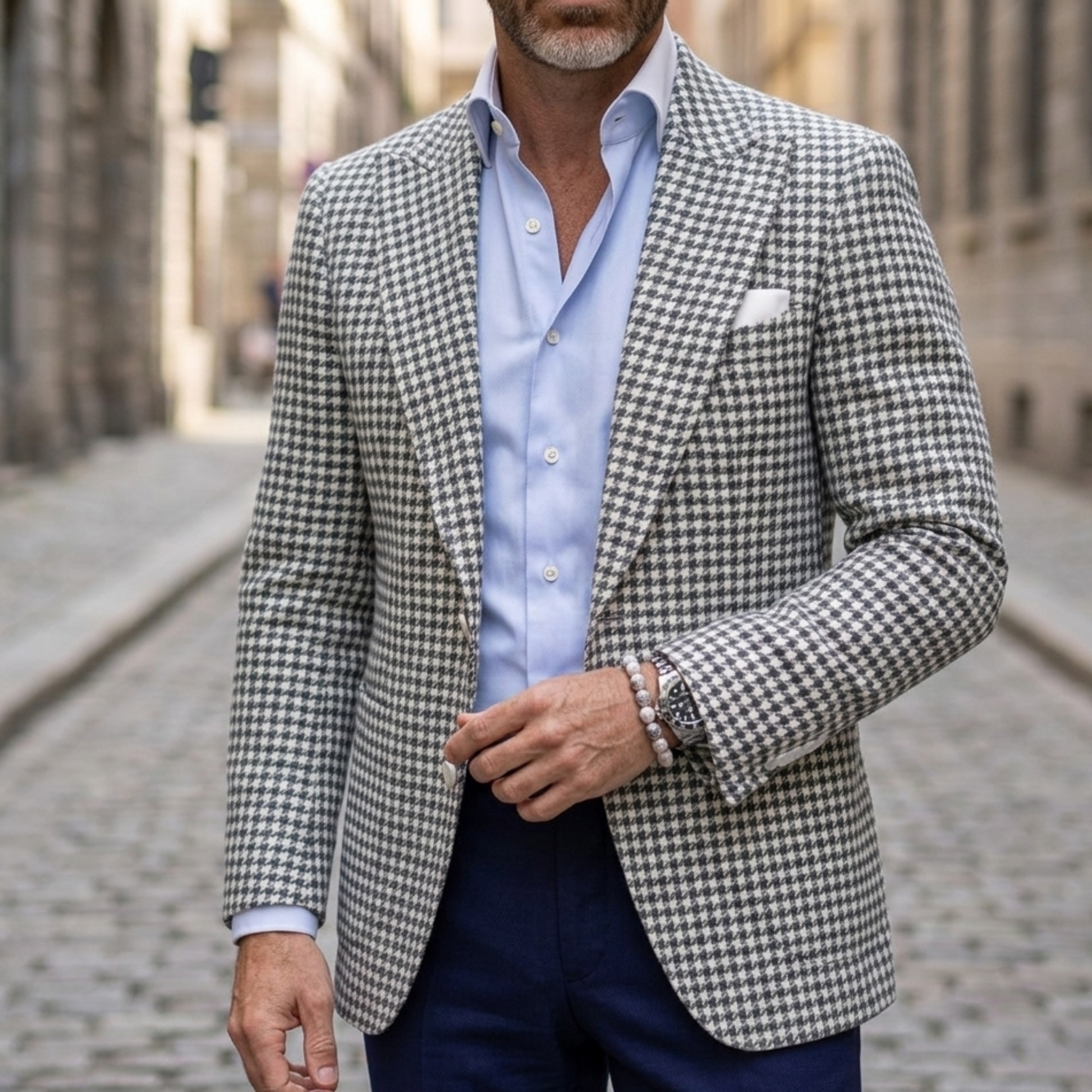 Men’s Houndstooth Blazer Slim Fit Sport Coat 3