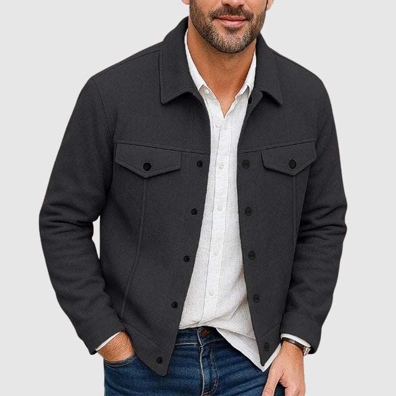 Oliver Regular Fit Shirt Jacket | Collared Button Front Shirt Jacket 0