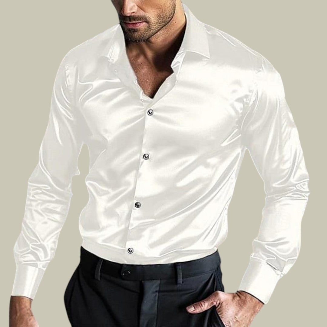 Men's Satin Shirt Long Sleeve