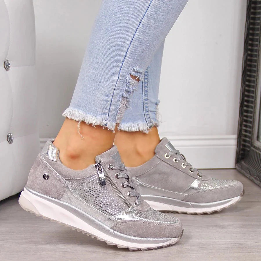 Women's orthopedic sneakers with a zipper and a shock-absorbing sole 0