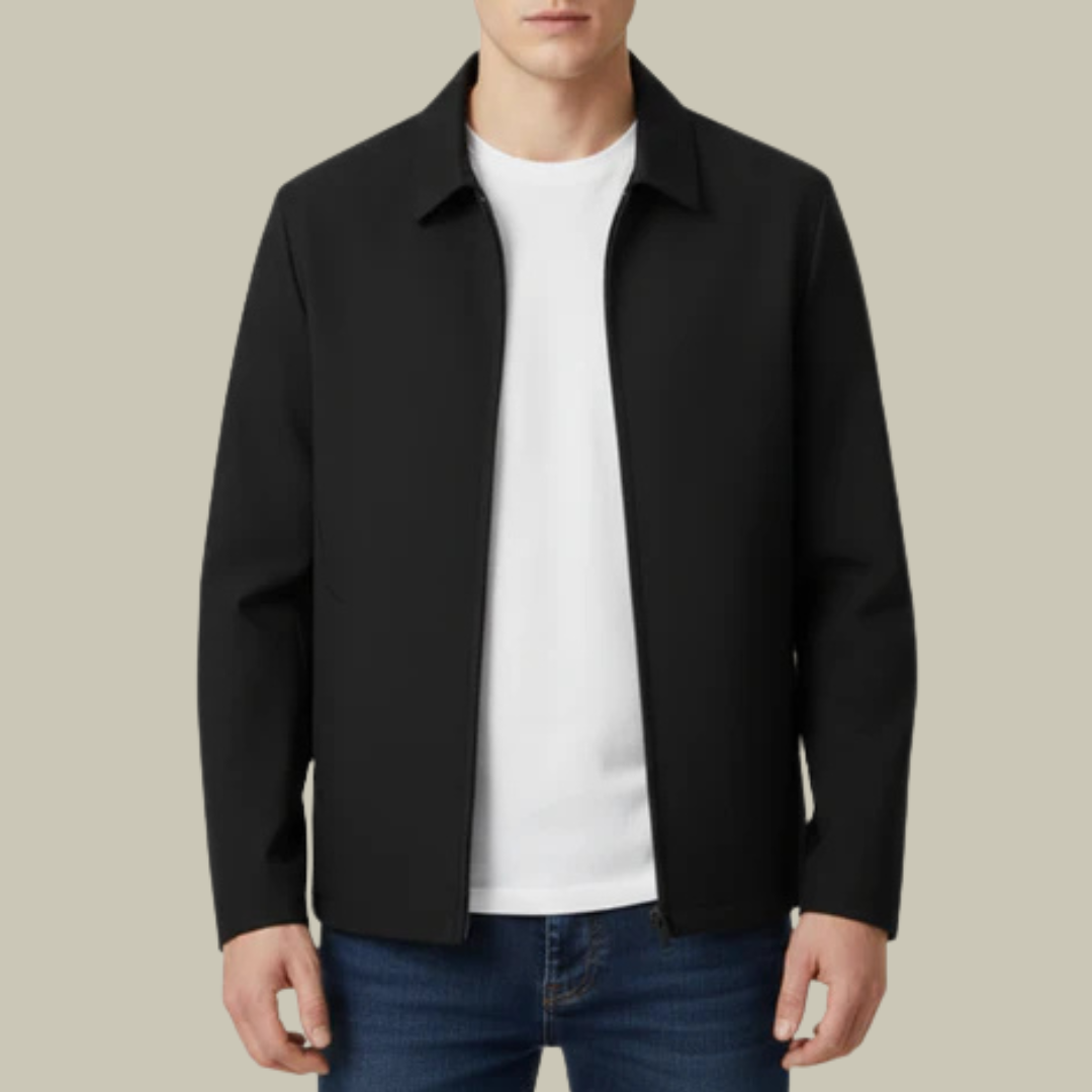 Men's Lightweight Harrington Jacket - Classic Collar Bomber Windbreaker