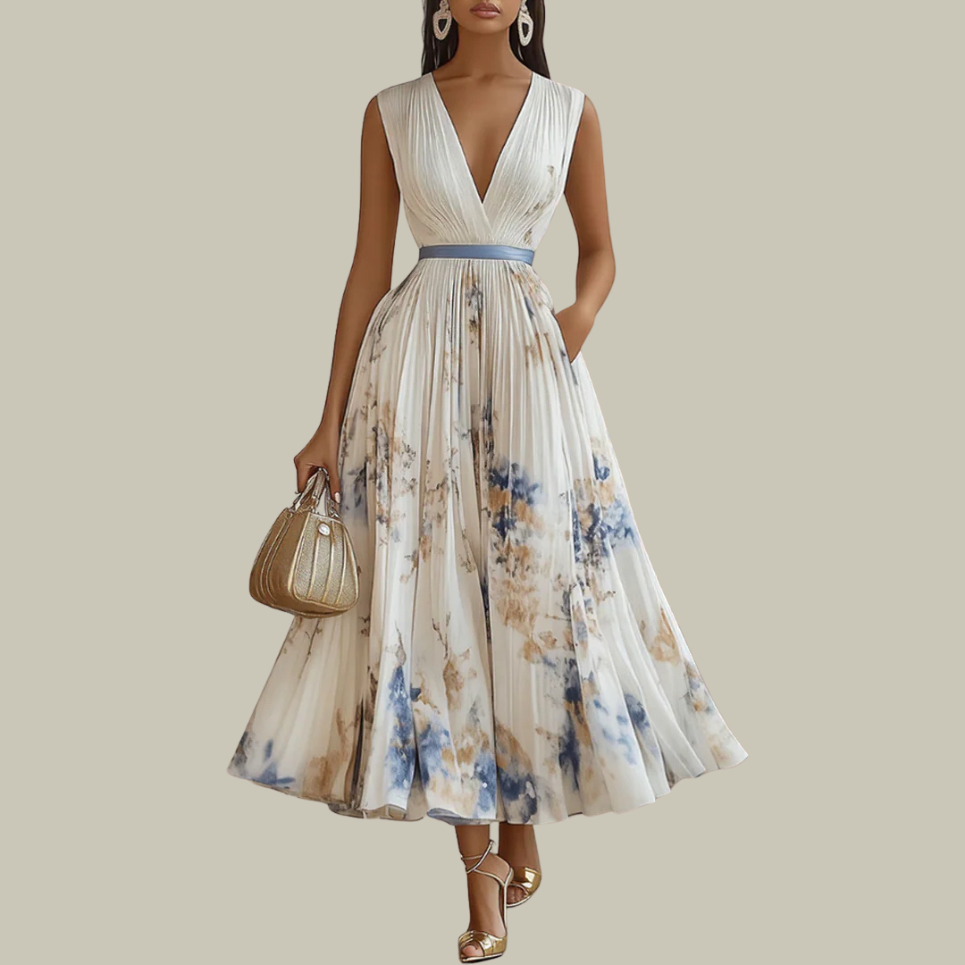 Women's V-Neck Breathable Midi Dress