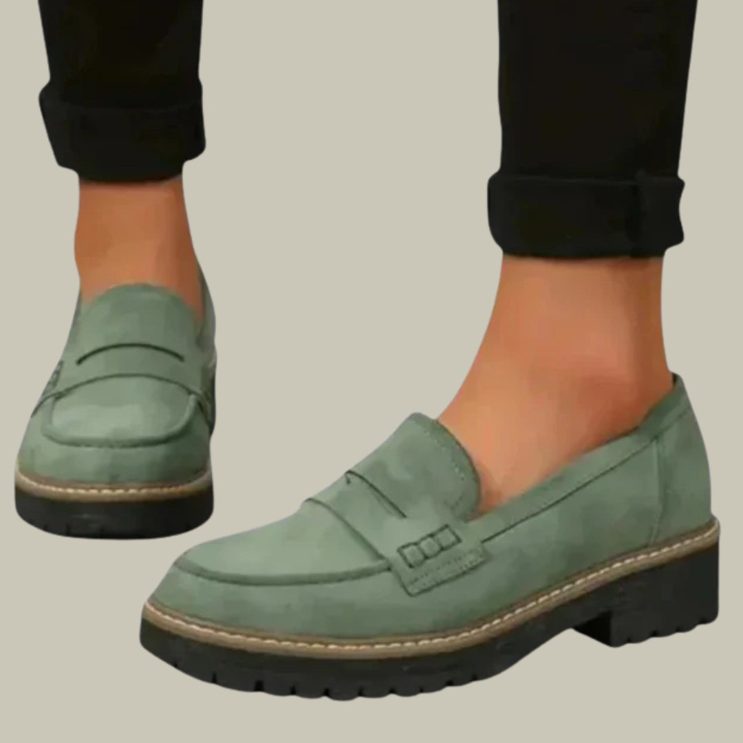 Women's Lug Sole Leather Penny Loafers