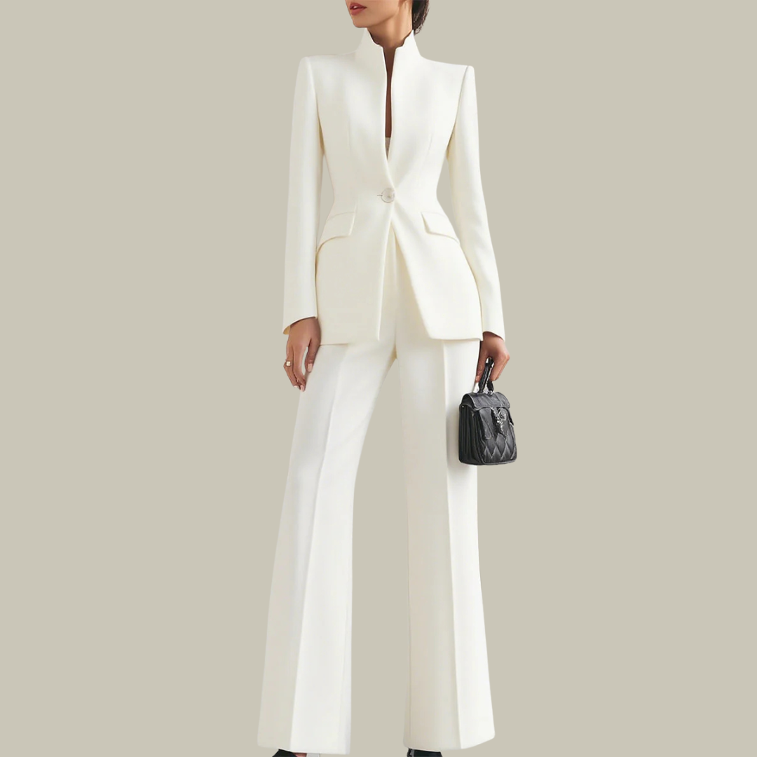 Women's Tailored Stand Collar 2-Piece Suit