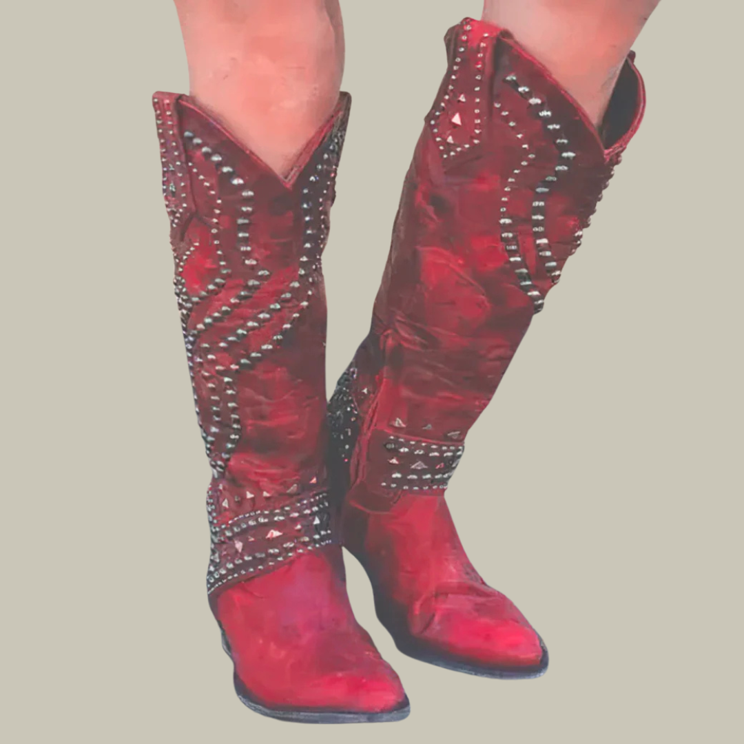 Women's Tall Studded Leather Boots