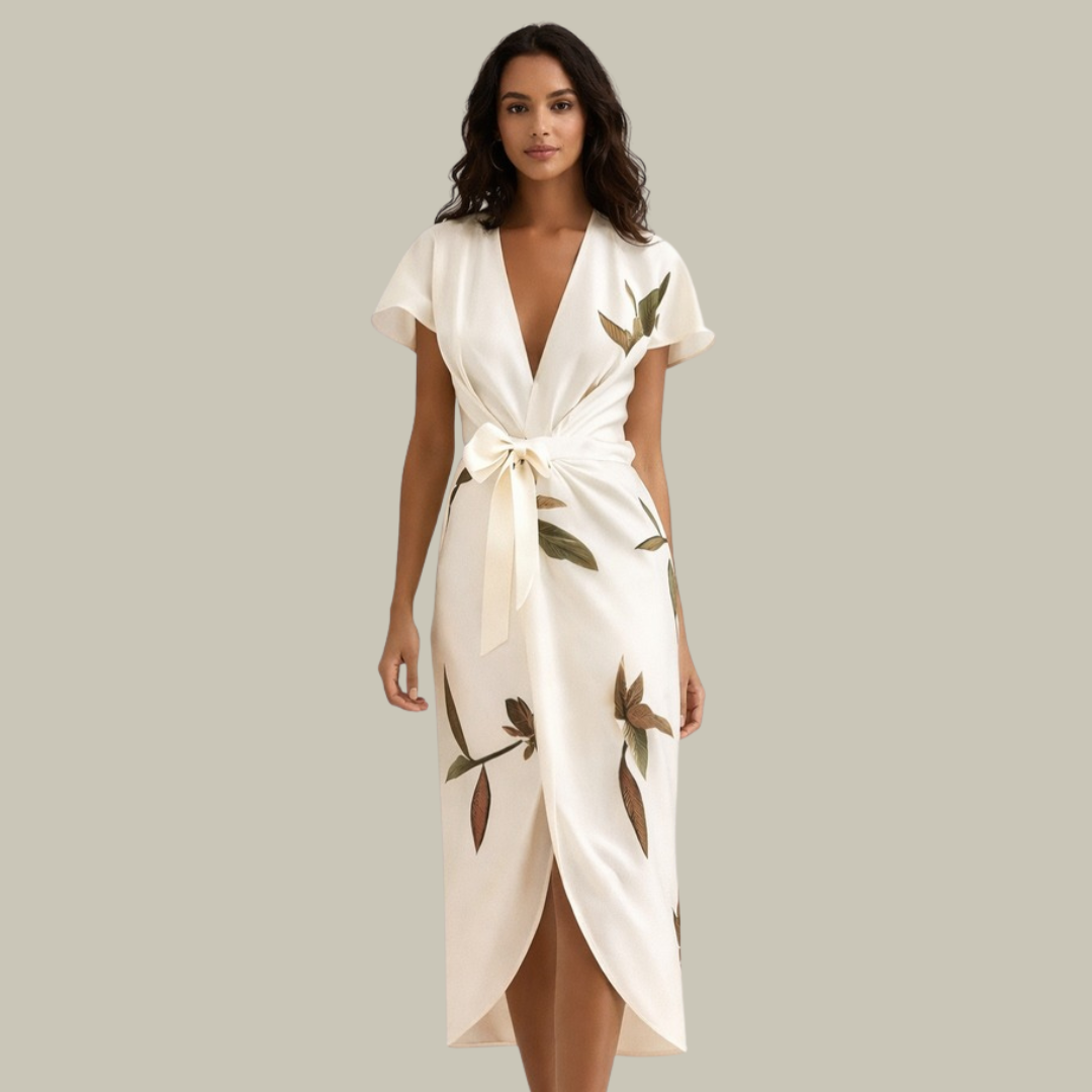 Women’s Floral Wrap Midi Dress
