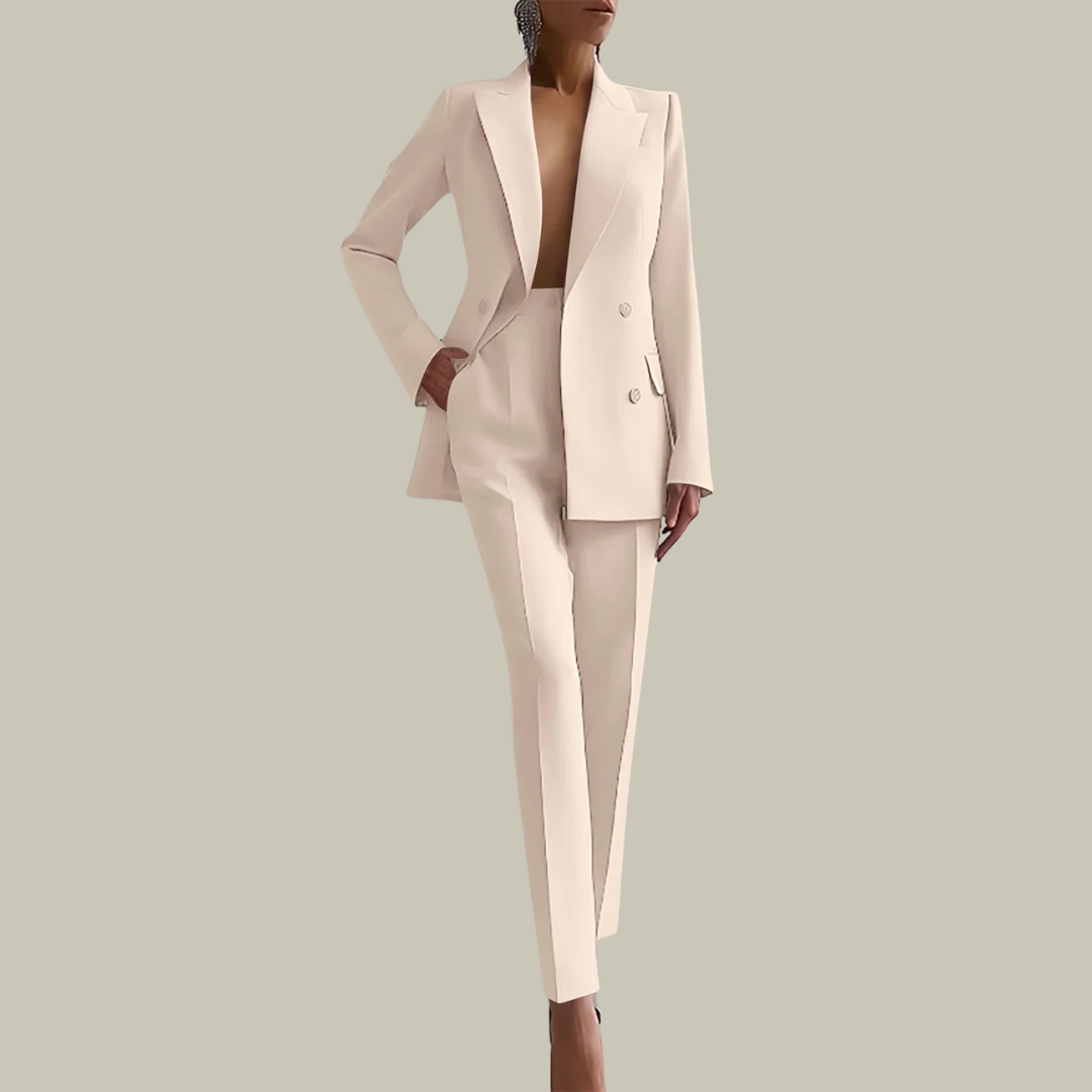 Women's Tailored Double Breasted Blazer Suit Set