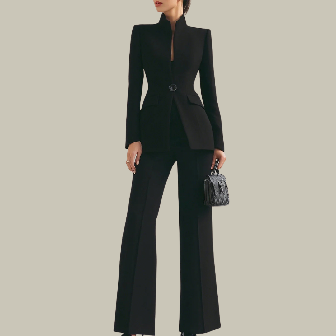 Women's Tailored Stand Collar 2-Piece Suit