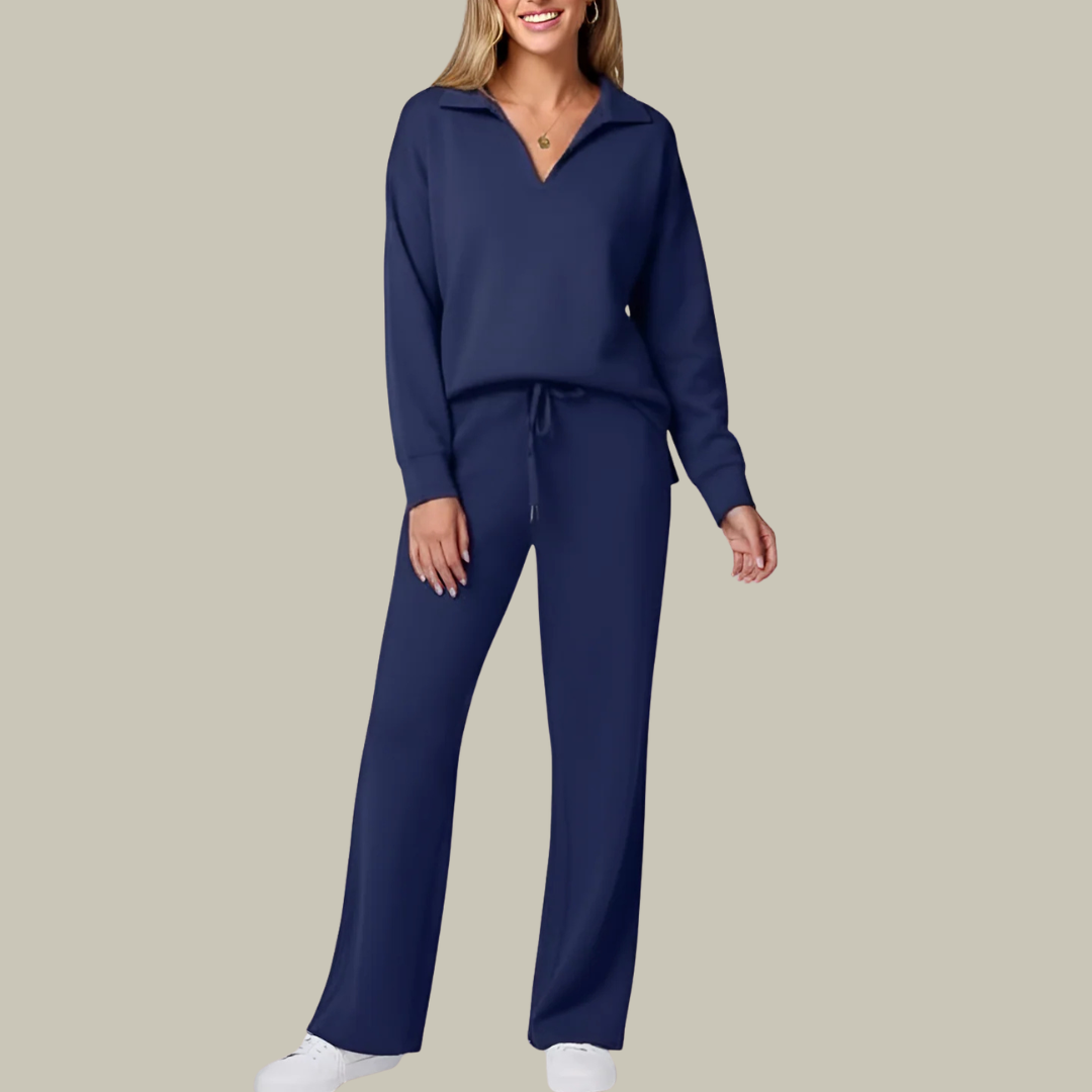 Women's Double-Breasted Tailored Wide-Leg Loungewear