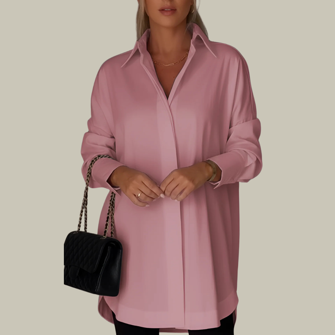 Women's Oversized Breathable Button-Down Blouse