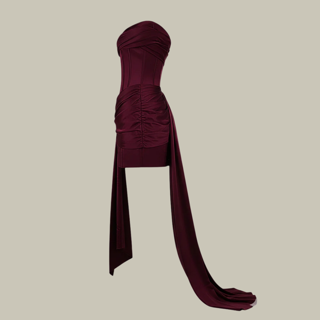Women's Draped Corset Mini Cocktail Dress