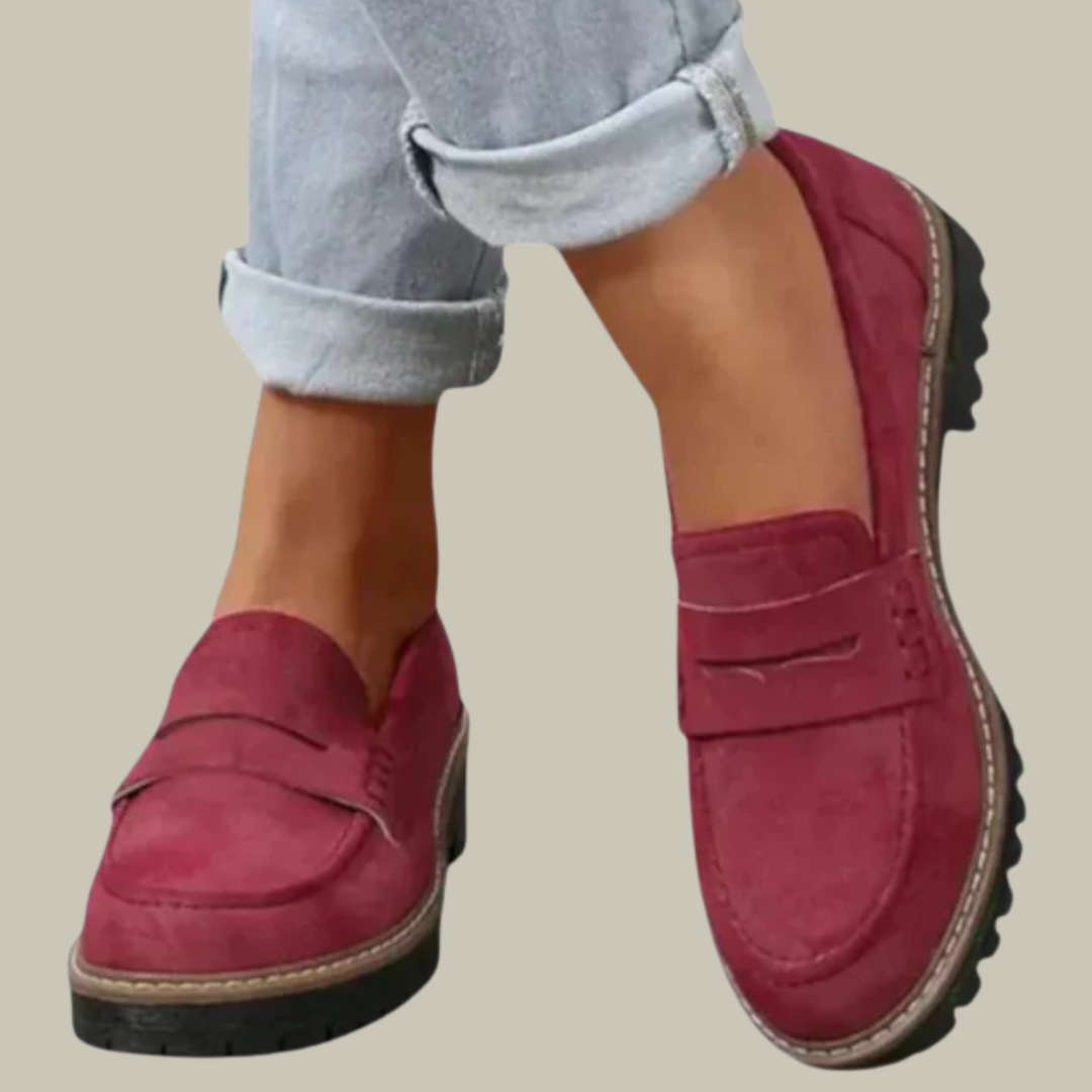 Women's Lug Sole Leather Penny Loafers