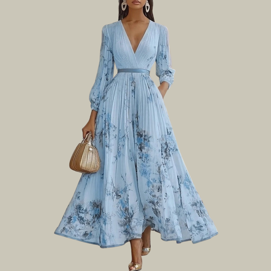 Women's V-Neck Breathable Midi Dress