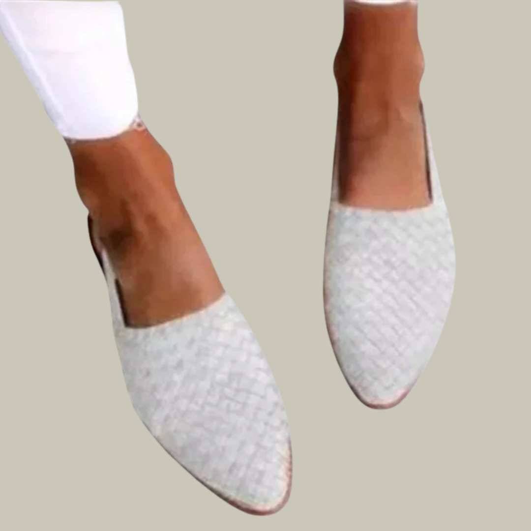 Women's Woven Leather Slingback Flats