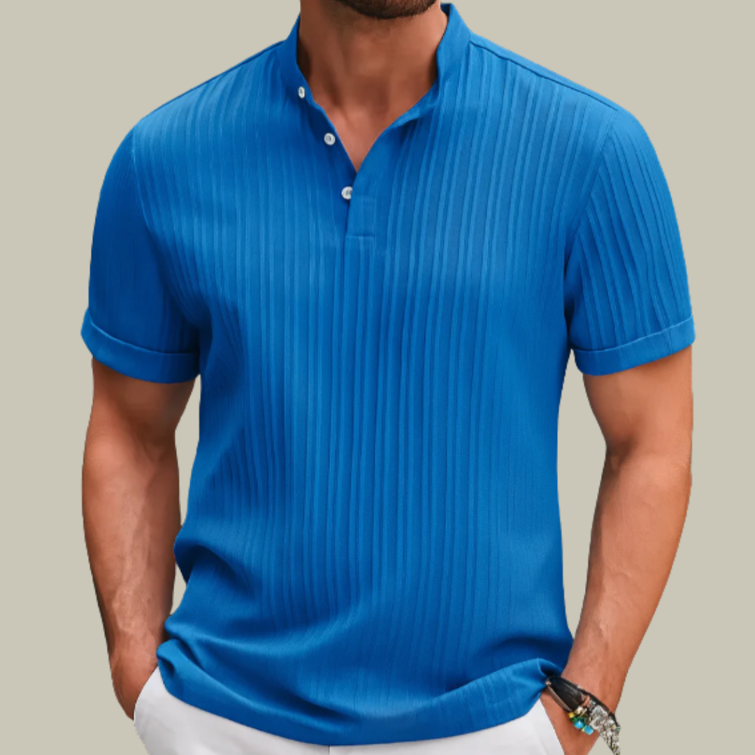 Men's Linen Short Sleeve Polo Shirt