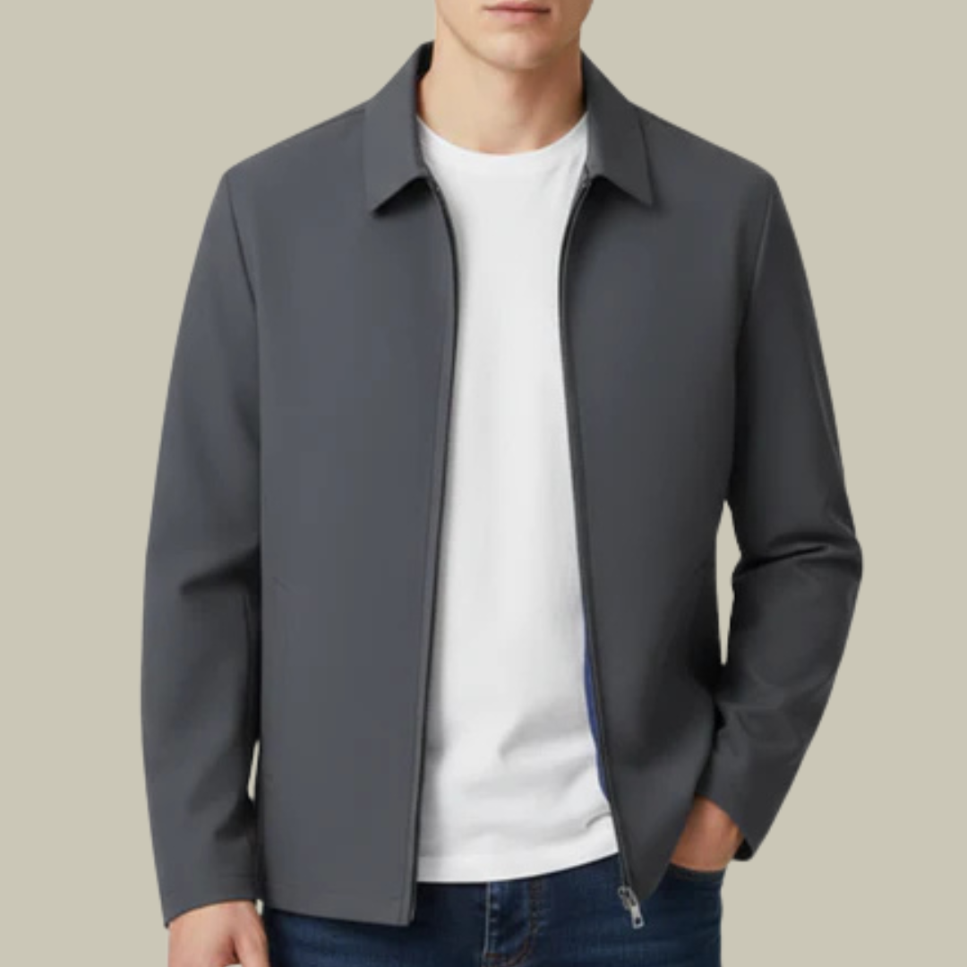 Men's Lightweight Harrington Jacket - Classic Collar Bomber Windbreaker