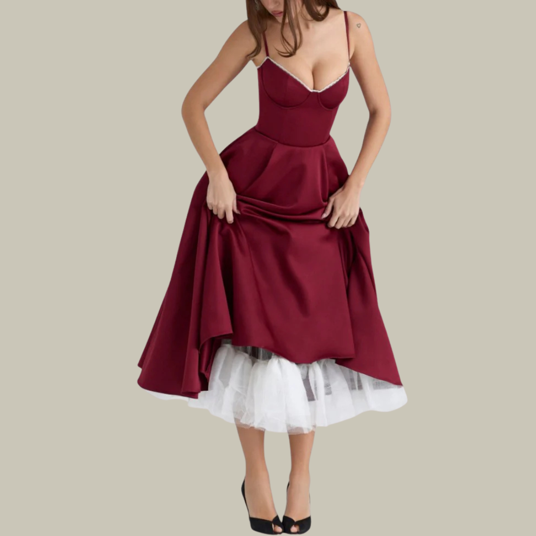 Elegant Midi Cocktail Dress Evening