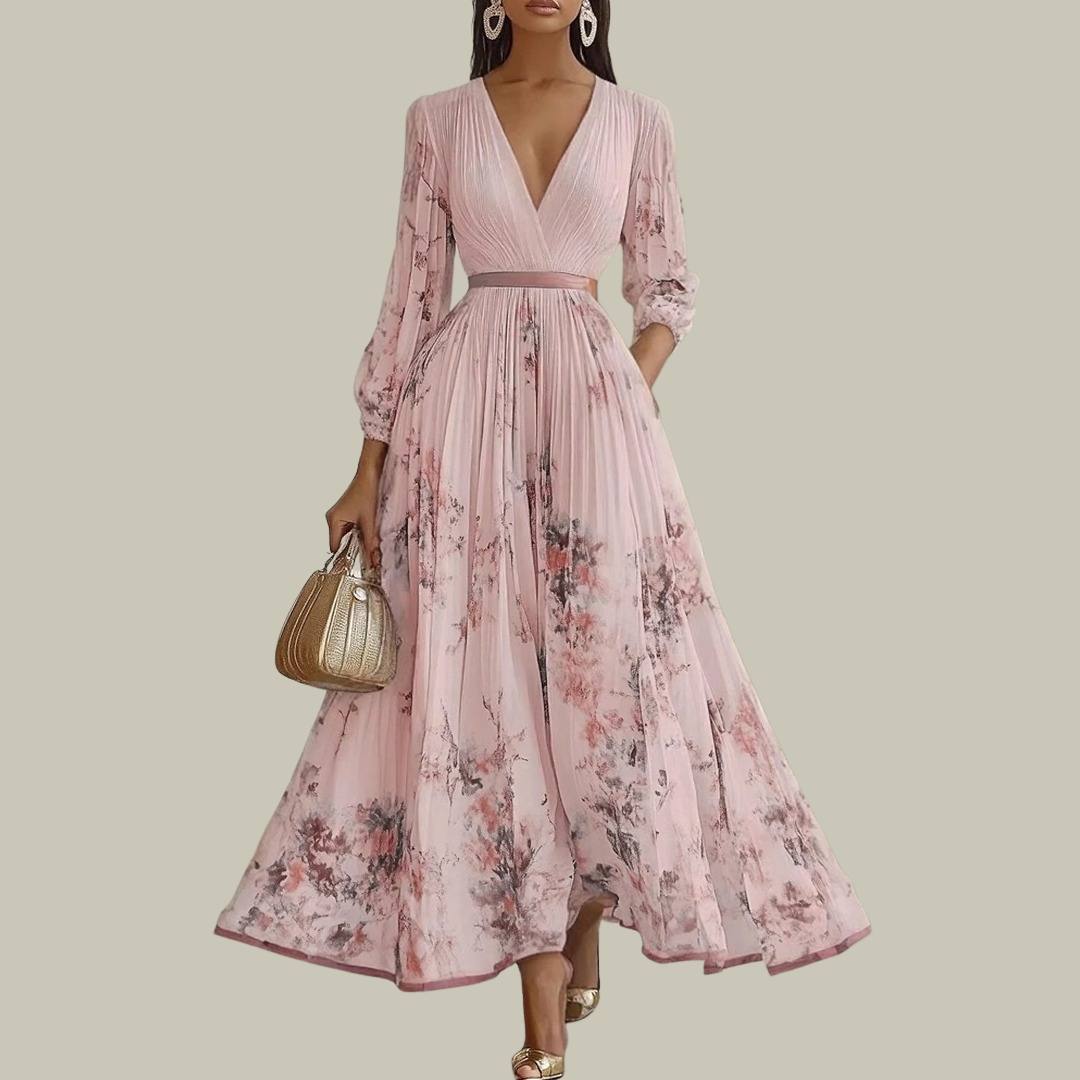 Women's V-Neck Breathable Midi Dress