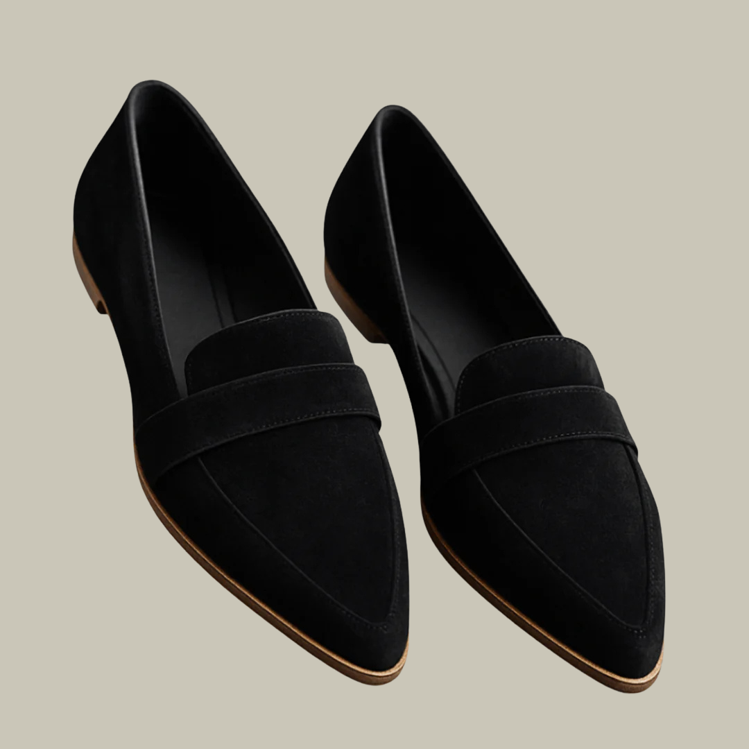 Women's Suede Pointed Toe Suede Loafer Flats