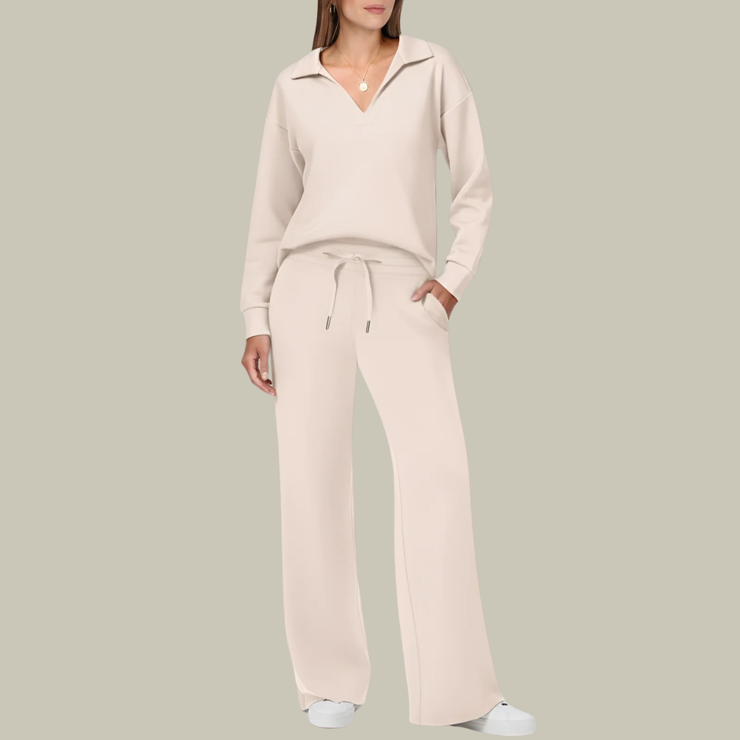 Women's Double-Breasted Tailored Wide-Leg Loungewear