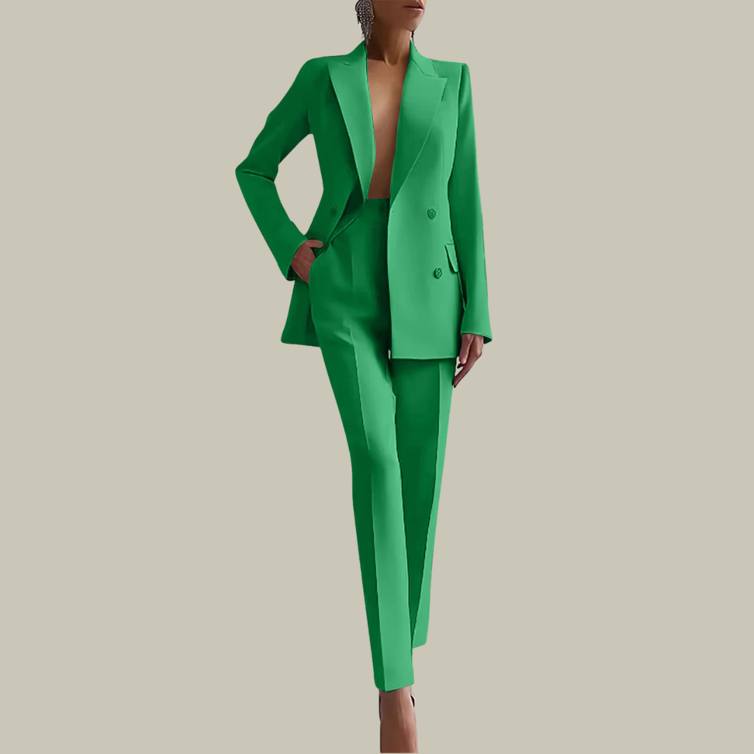Women's Tailored Double Breasted Blazer Suit Set