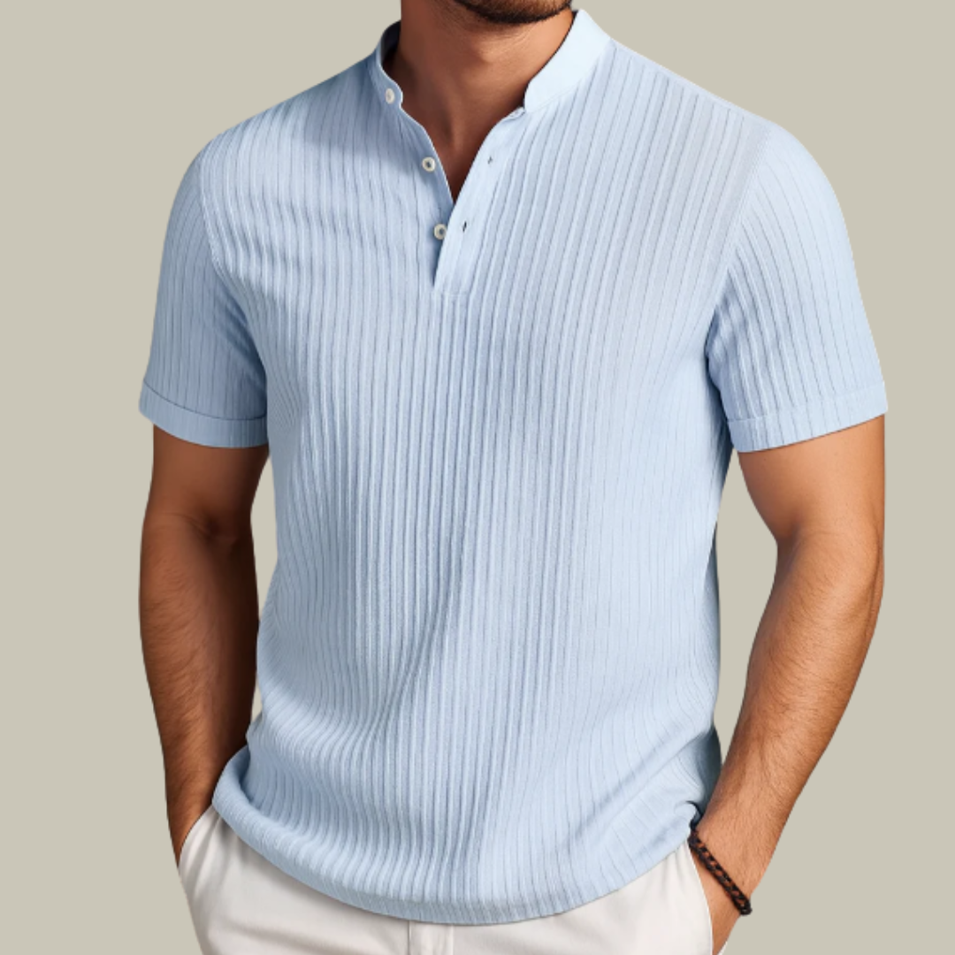 Men's Linen Short Sleeve Polo Shirt