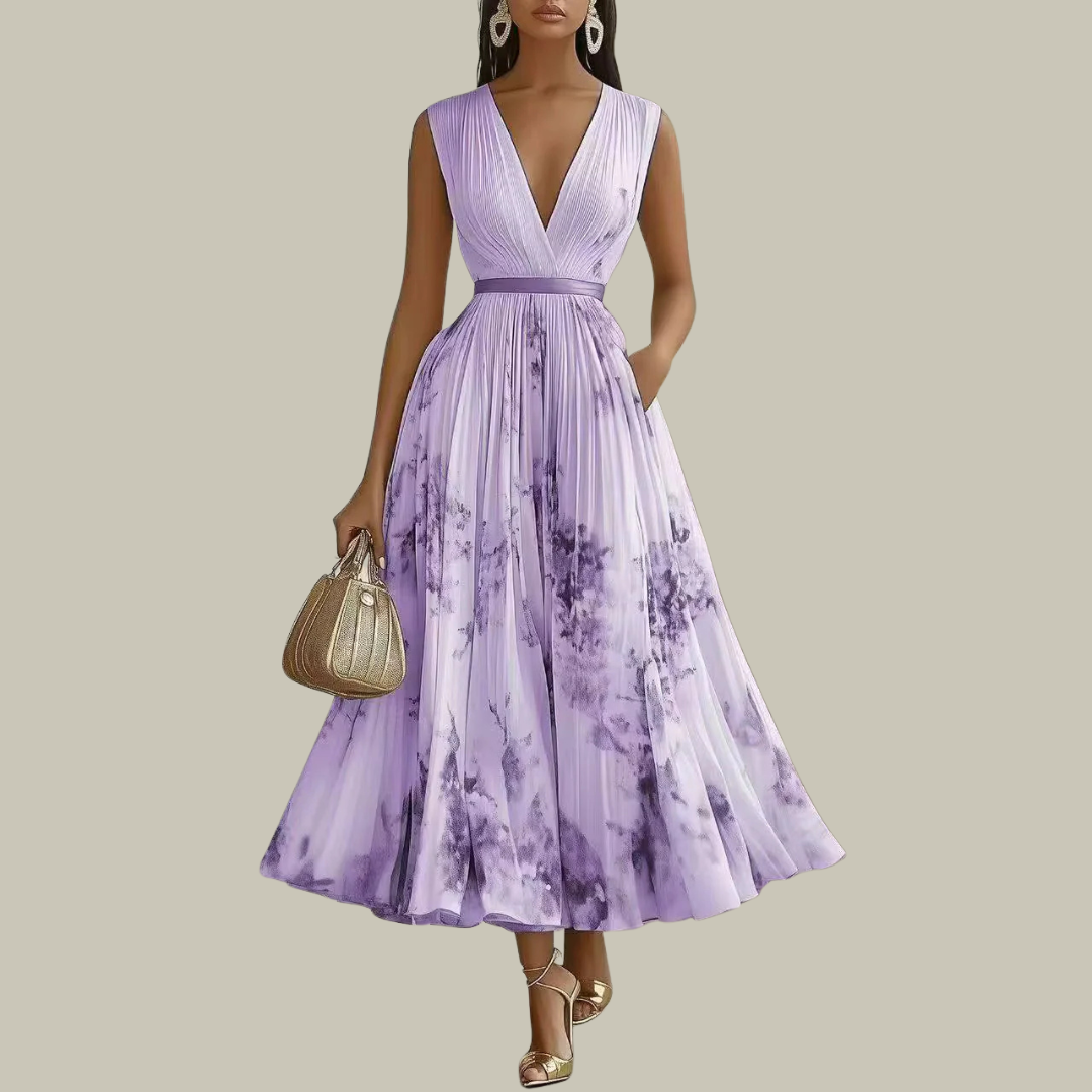 Women's V-Neck Breathable Midi Dress