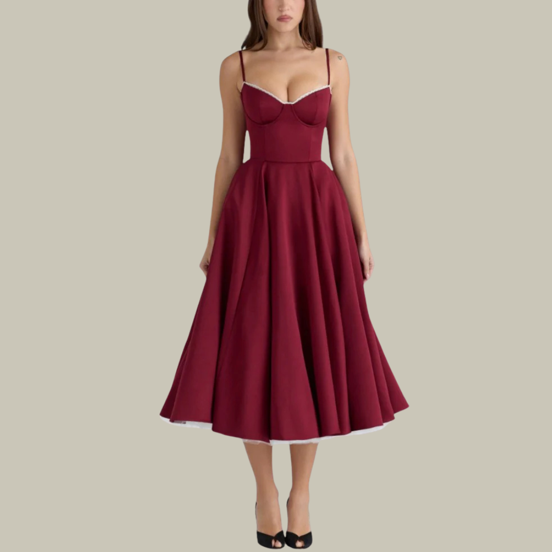 Elegant Midi Cocktail Dress Evening