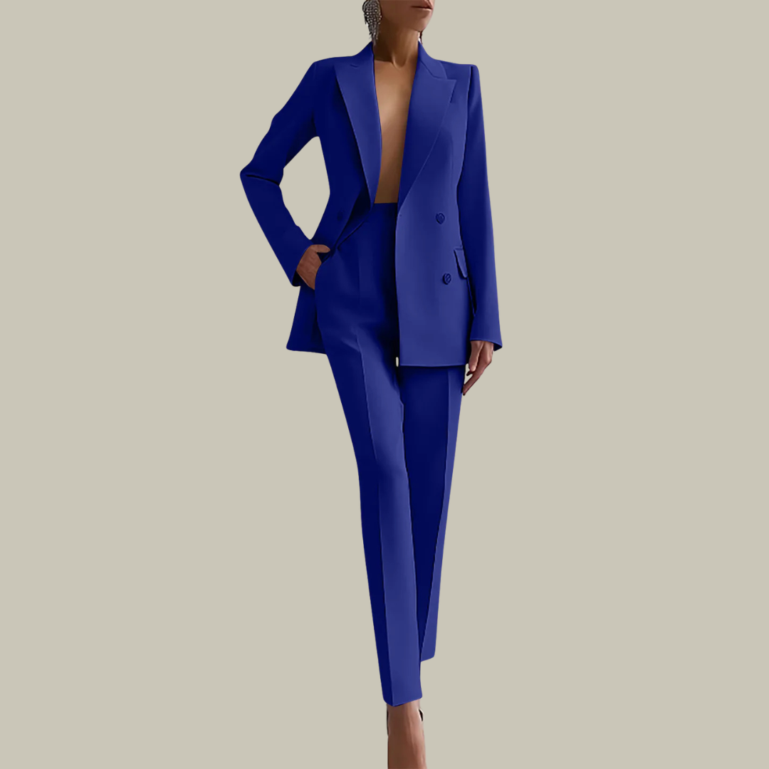 Women's Tailored Double Breasted Blazer Suit Set