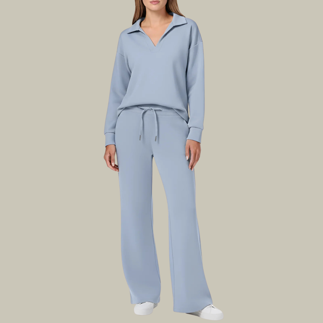 Women's Double-Breasted Tailored Wide-Leg Loungewear