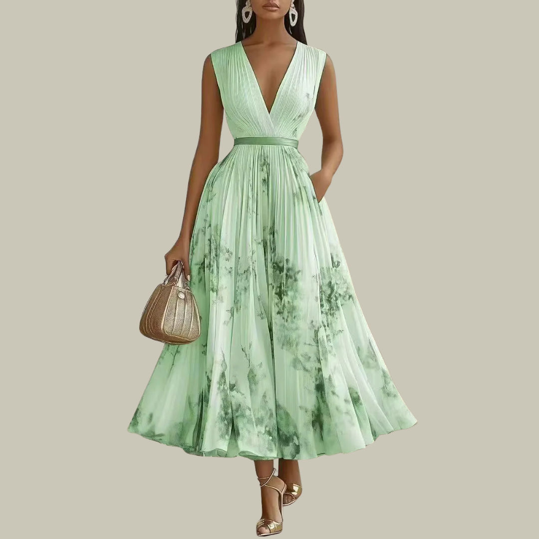 Women's V-Neck Breathable Midi Dress