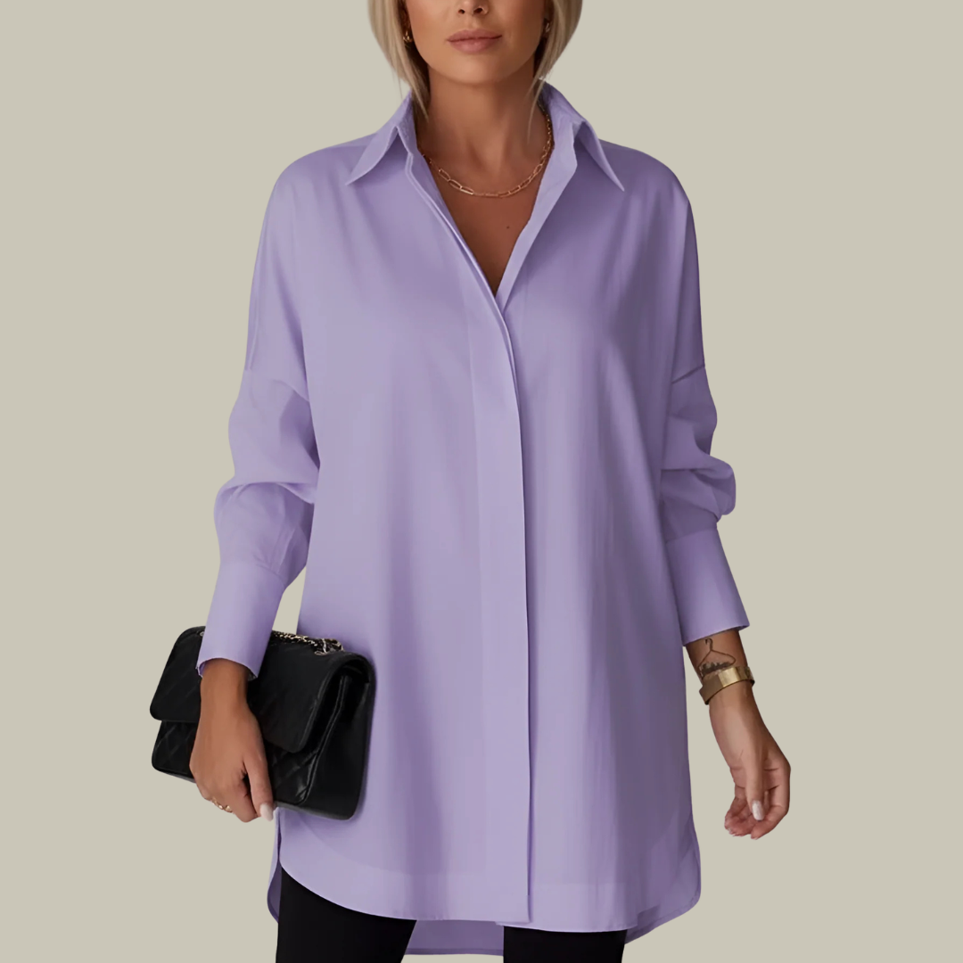 Women's Oversized Breathable Button-Down Blouse