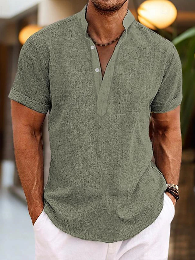 Daniel | Men's Summer Henley Short Sleeve Shirt 7