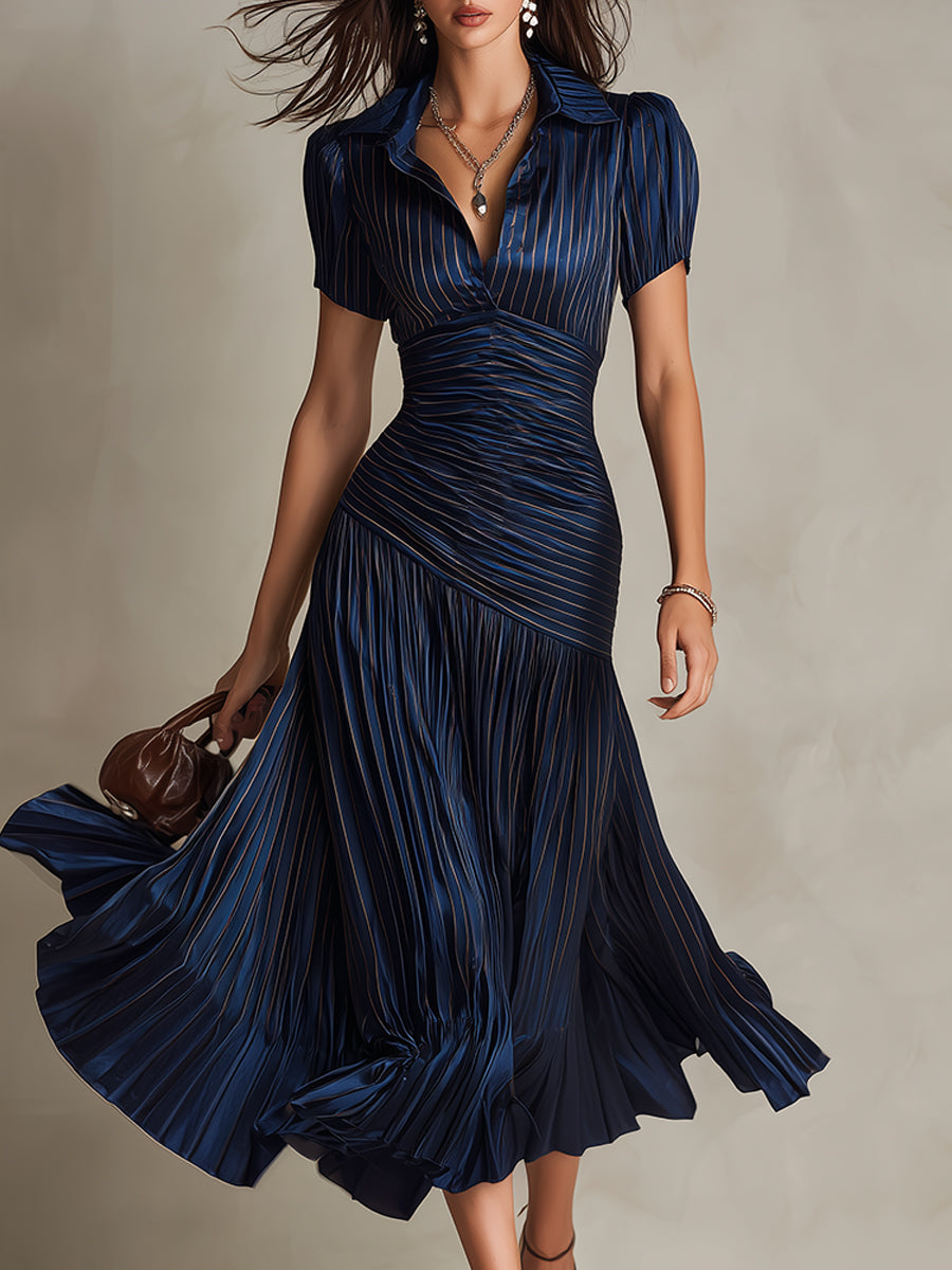 Frances ∙ Retro Striped Midi Dress 0